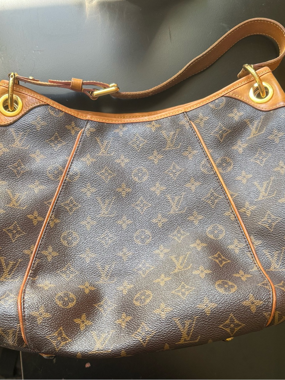 Louis Vuitton Galleria PM Monogram Canvas Brown Shoulder Bag with Gold Plate - Picture 9 of 17